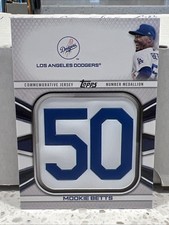 2022 Topps Mookie Betts Commemorative Jersey Number 50 Medallion Baseball Card