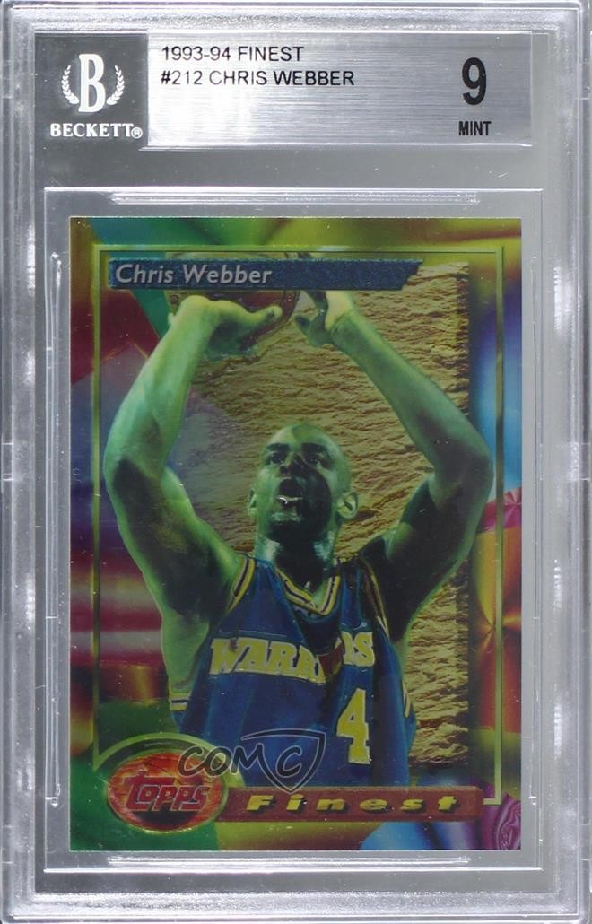 1993-94 Topps Finest Chris Webber #212 BGS 9 MINT HOF 00m9