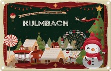 Blechschild 12x18 cm Weihnachten KULMBACH Deko Geschenk Metall Schild