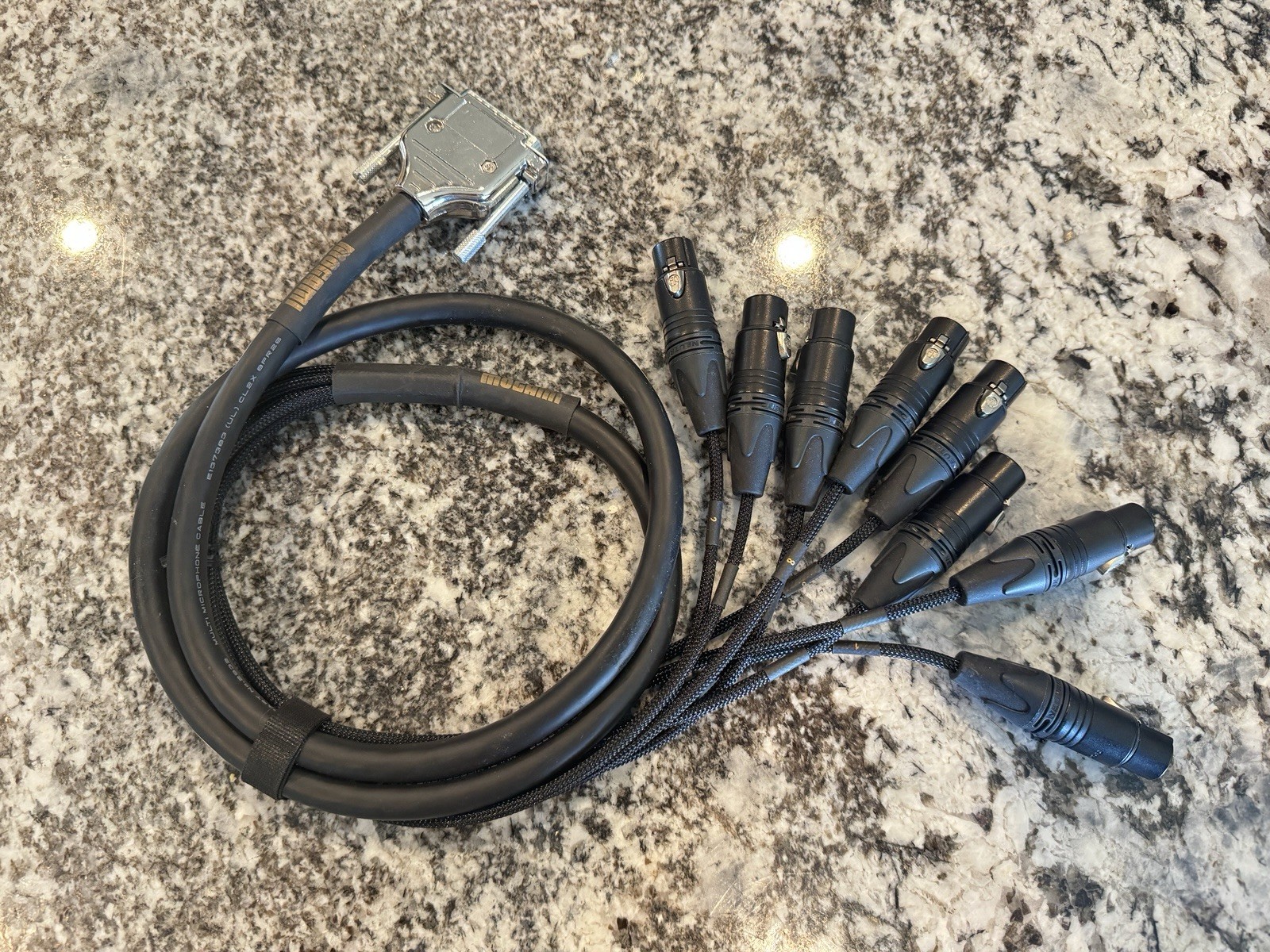Mogami Gold DB25 to 8x XLR Female Snake Cable, Neutrik Gold Pins, 5ft