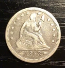 1853 A/R Seated Liberty Quarter, VF. Sharp Coin! I10