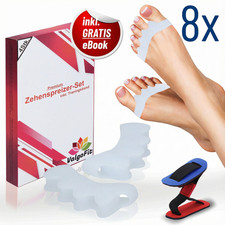 8 Stück Zehenspreizer - Zehentrenner - Silikon - Damen, Herren - VORRATSPACK