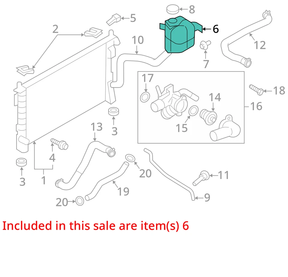 2011 Lincoln MKX Coolant Overflow Bottle OEM 116K Miles - LKQ416592138 - Изображение 4 из 4