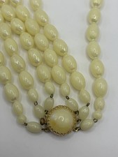 Vintage West Germany plastic bead necklace 3 String beaded W. Germ Size-19”