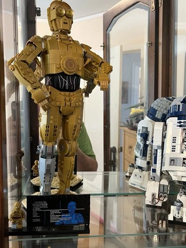 LEGO Star Wars C-3PO (75398) R2-D2 (76379) Complete w/ Stand & Manual.  No Box