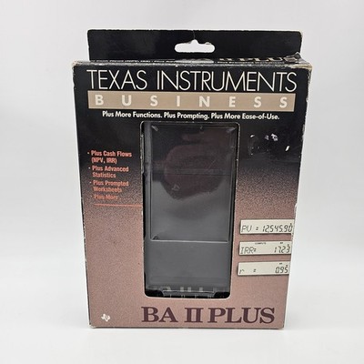 Vintage Texas Instruments BA II PLUS Financial Handheld 1991 In Italy Box Manual