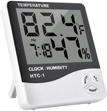 Thermometer Indoor Digital LCD Hygrometer Temperature Humidity Meter Alarm Clock