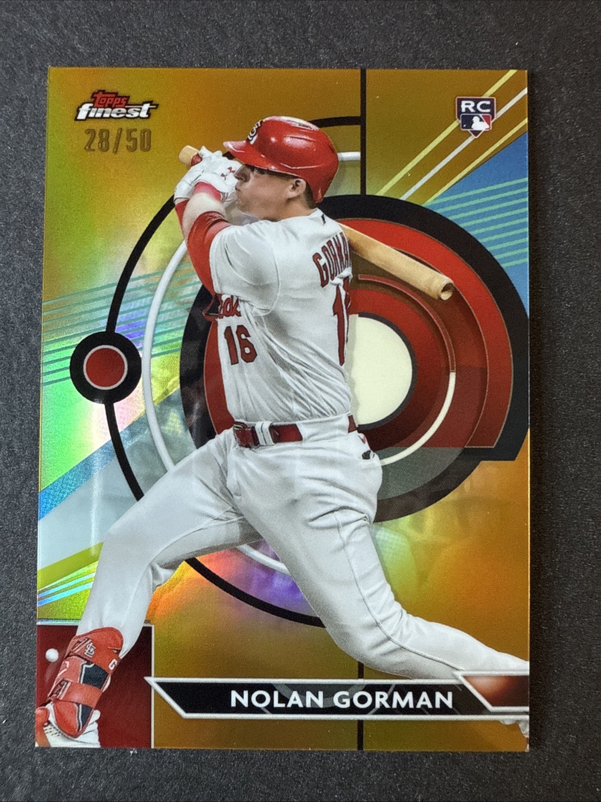 Nolan Gorman Rookie Card RC 2023 Topps Finest Gold Refractor /50 #92