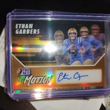 2025 PRO SET METAL GOLD "IN MOTION" REFRACTOR SM-EG1 ETHAN GARBERS RC AUTO 1/1