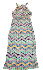 Emma & Michele Geometric Maxi Dress Sleeveless Tie Neck Multicolor Large 27459