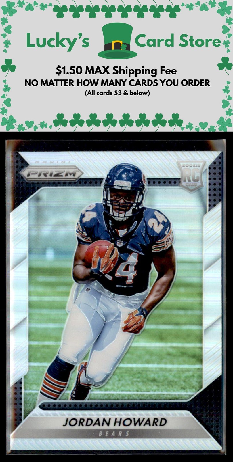 2016 Panini Prizm #212 Jordan Howard Silver Prizm Rookie