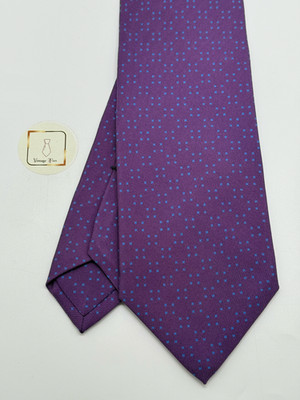 E.Marinella Seidenkrawatte lila geometrisches Muster klassisch Made in Italy