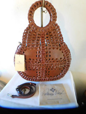 New Patricia Nash Pisticci Flapover Extra Large Leather Chain Link Crossbody Bag