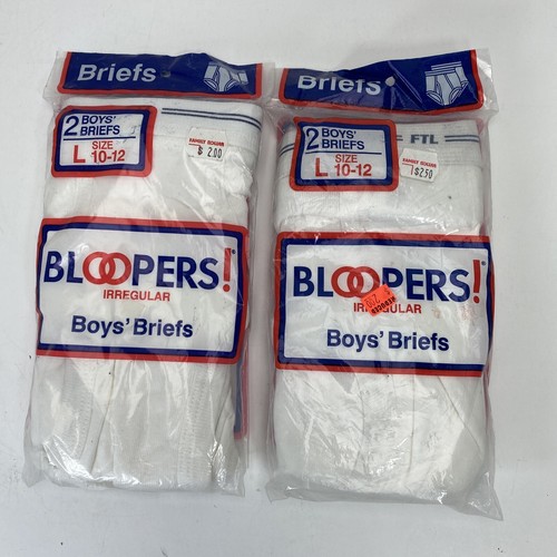 2 X 1998 Vtg NOS NIP Bloopers Bloopers! Irregular ￼Boys Briefs Large Size 10-12 - Picture 1 of 7