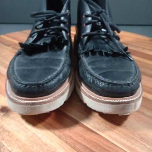 Cole Haan Mens Sz 8.5 M Black Leather Kiltie Chukka Boots Style C36313 - Picture 3 of 17