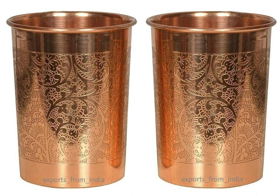 Zap Impex Set Di 4 Bicchieri In Rame E Acciaio Inox, 400 Ml, Martellati, Per Cocktail E Bevande - 3