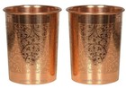 Copper Water Glass Full Embossed Drinking Tumbler Health Benefit 300ML 2/3/5 Pcs