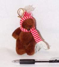 VTG Miniature Dollhouse Jointed Plush Stuffed Teddy Bear Christmas Ornament 3.5"