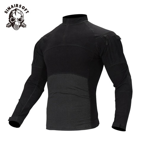 Camiseta táctica militar camuflada manga larga para hombre camisa de combate camuflaje con cremallera - Imagen 8 de 11