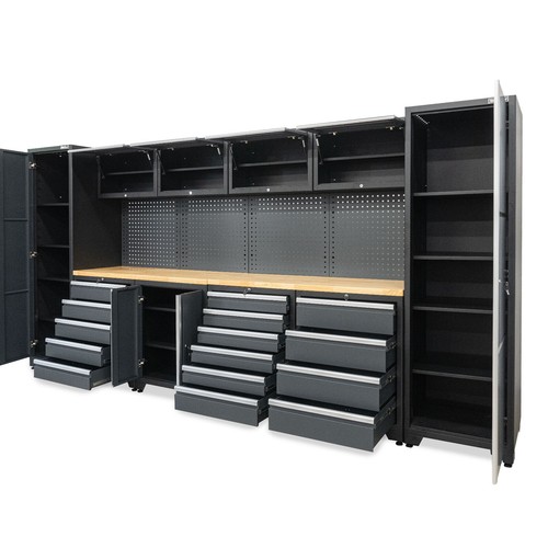 Weber modulares Werkstatt Schranksystem Werkstattwand Werkzeugwand 16-tlg grau - Bild 2 von 5