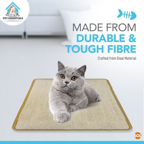 2pk Cat Scratching Mat Sisal 60x40cm Kitten Scratcher Board Pad Pet Toy Supplies - Picture 7 of 7