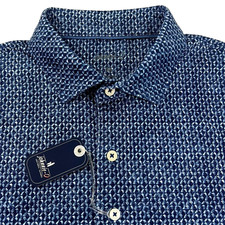 Johnnie-O Performance Diamond Print UPF 50 Short Sleeve Polo Shirt Medium