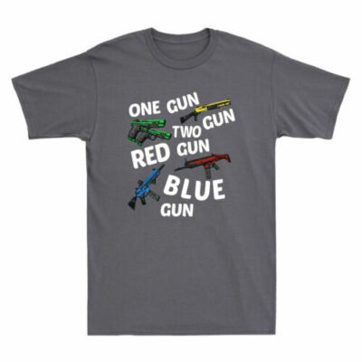 #ad #ad One Gun Two Gun Red Gun Blue Gun Funny Gun Lovers Gift Novelty Men#x27;s T Shirt $15.99