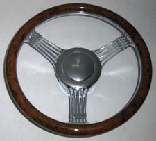14 Chrome Billet Aluminum Wood Grain Banjo Street Rod Steering Wheel Gm Chevy 14 Chrome Billet Aluminum Wood Grain Banjo Street Rod Steering Wheel Gm Chevy