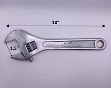Adjustable Crescent Wrench 10" Length w/ 1-1/2" Opening(Large) Chrome Plated New