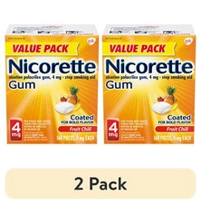 (2 Pack) Nicorette Nicotine Gum Stop Smoking Aid 4Mg Fruit Chill - 160 Ct