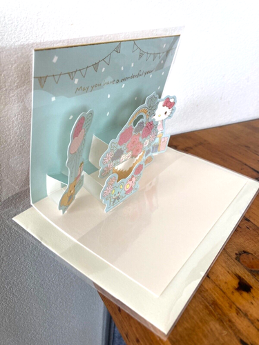 Hello Kitty Birthday Card Flower Basket and Party Sanrio Official JAPAN - Picture 5 of 10