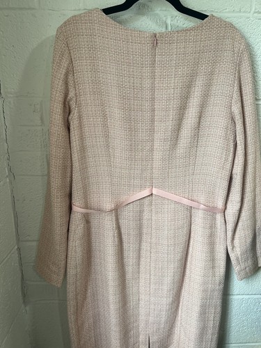 Vintage Chadwick’s Pink Tweed Coquette Dress Size 16 Bow Accents - Picture 7 of 13