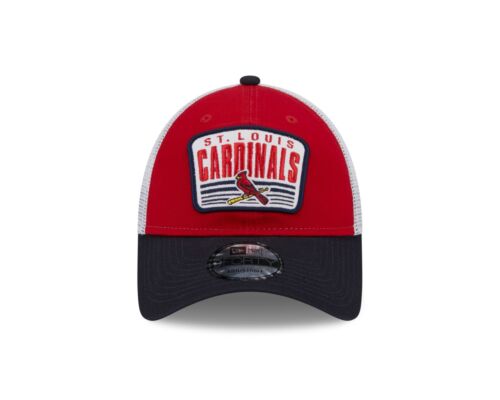 St. Louis Cardinals Red/Blue New Era Patch Trucker Mesh 9Forty Snap back hat - Picture 3 of 7