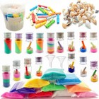Diy Sand Art And Crafts Kit Wishing Bottles Colorful Sands Beach Sea Shells Mess