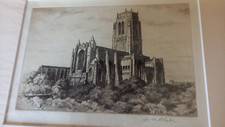 Original Signed Etching of Liverpool Cathedral by H M Blake
