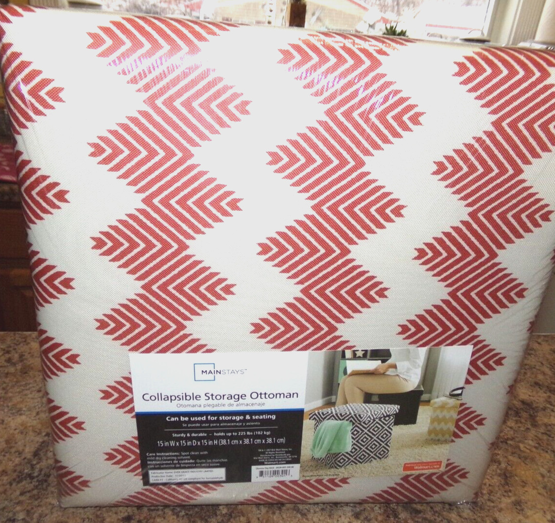 Mainstays Collapsible Storage Ottoman 15" x 15" x 15"