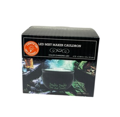 DOUBLE DOUBLE TOIL & TROUBLE Mist Maker Cauldron LED Lights Fogger NEW