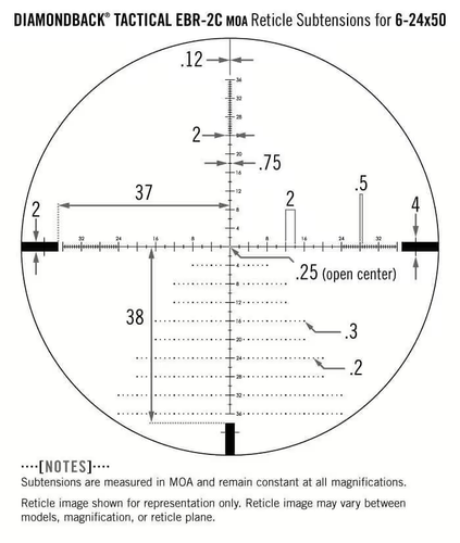 Mira telescópica Vortex Diamondback Tactical 6-24x50 FFP MOA - Imagen 7 de 7