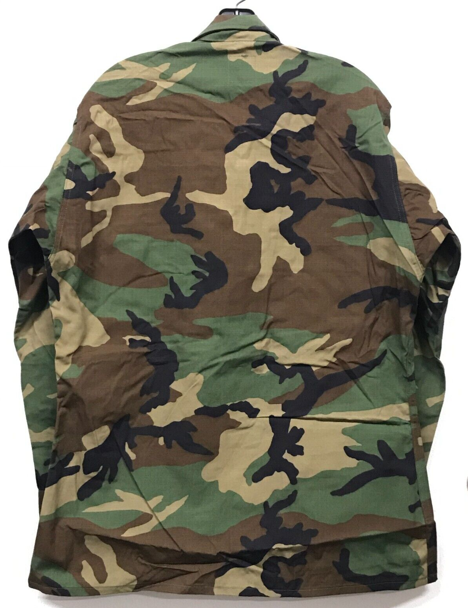 Woodland 4 Pocket BDU Shirt 50/50 NYCO RipStop Medium Long