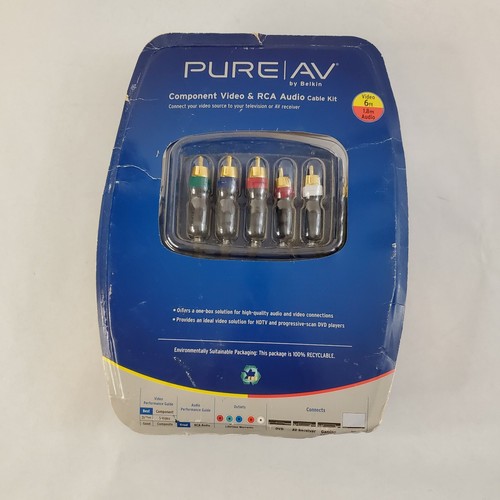Pure AV Component Video 6 ft & RCA 1.8 m Audio Cable Kit by Belkin Damaged Box - Picture 6 of 10