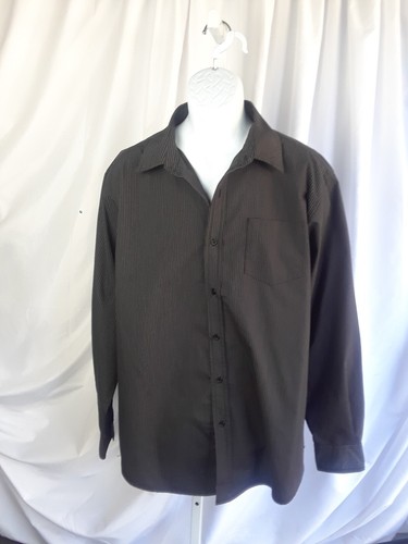 Burton camicia nera uomo manica lunga grande gessato vestito c5
