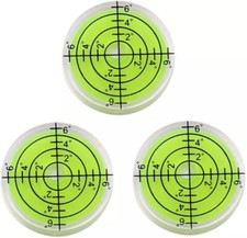 3Pcs Circular Bubble Level Bullseye Degree Marked Surface round Spirit Levels