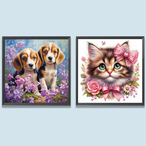 5D DIY Full Round Drill Diamond Painting Animal Kit Home Decoration Art Craft - Afbeelding 1 van 18