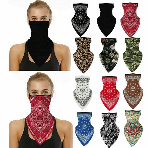 Unisex Bandana Fabric Face Covering Mask Washable Balaclava Earloops Scarf Lot - Photo 1/112