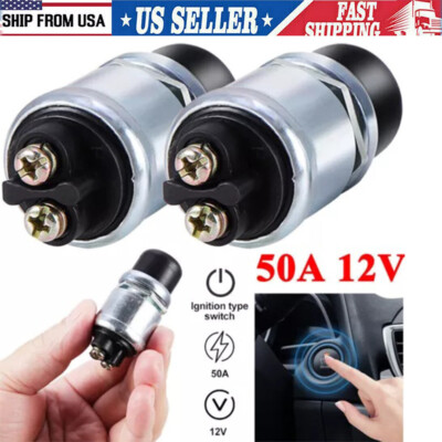50A 12V Waterproof Car Boat Track Switch Push Button Horn Engine Start Starter