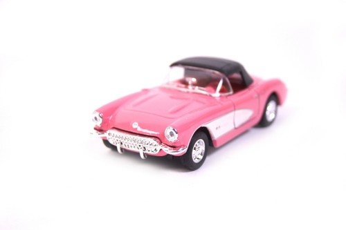WELLY Modelo Coche Chevrolet '57 Corvette Cabrio Juguete Coche 1:34 con Retiro - Imagen 13 de 16