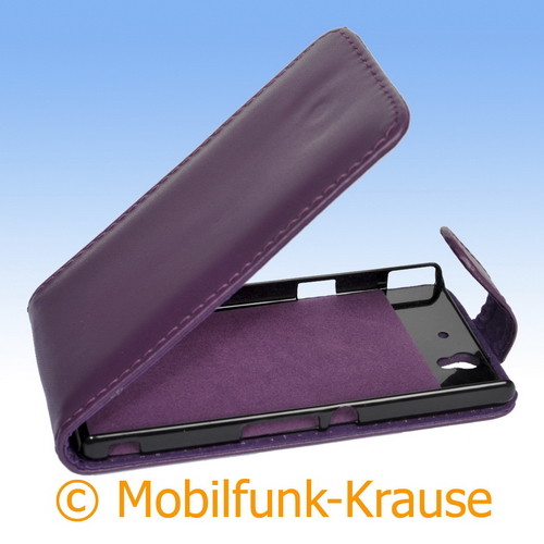 Flip Case Etui Handytasche Tasche Hülle f. Sony Xperia Z (Violett) - Bild 1 von 1