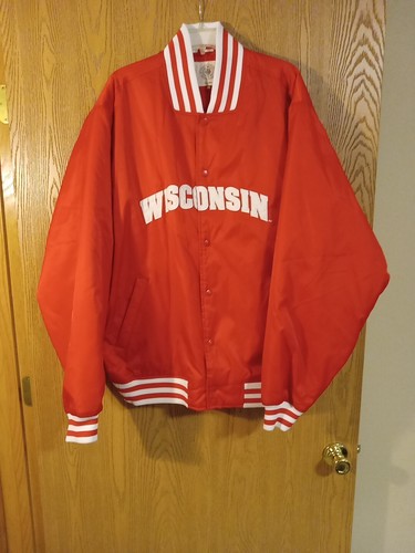 Vintage Wisconsin Badgers ESPN College Throwback Satin Jacket XXL 2XL EUC - Imagen 3 de 6