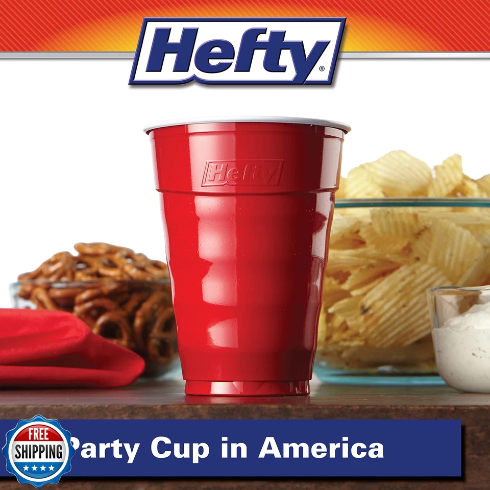 Fuertes tazas de plástico desechables para fiestas, rojas, 18 onzas, 30 unidades Foto 3 de 4