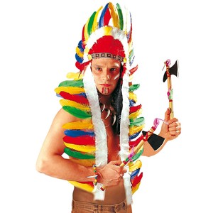COIFFE à Plumes d/'INDIEN Déguisement apache sioux chef guerrier NEUF pas cher